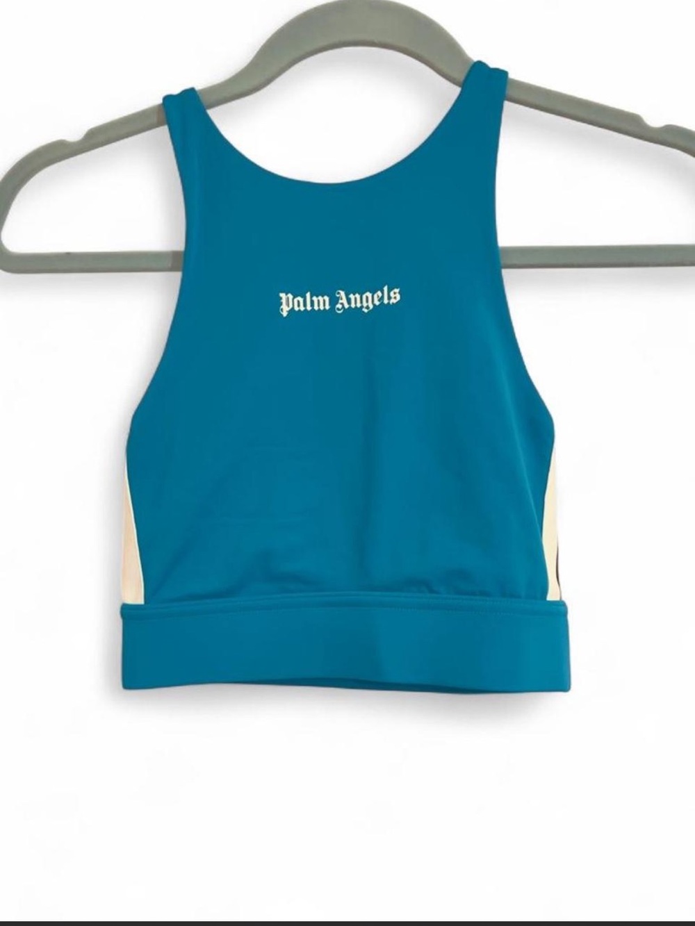 Palm Angels Turquoise Logo Track Crop Top XS NWT